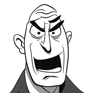 In the cartoon, the character's head was illustrated with exaggerated expressions to convey a headful of emotions.