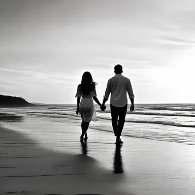 As they walked along the beach hand in hand, their heads were filled with a headful of dreams for their future together.