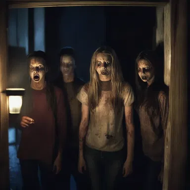 The group of friends must coact to survive the nightmarish horrors lurking in the haunted house.