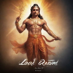 An inspiring image of Lord Ram, shining with divine light, with the words 'Jai Shree Ram' beautifully scripted in flowing lettering beneath him.