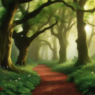 The enchanted forest in the land of elves is a magical place that is traversable only by those with pure hearts.