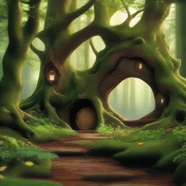 The enchanted forest in the land of elves is a magical place that is traversable only by those with pure hearts.