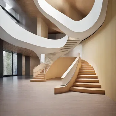 The architect incorporated locomotor elements into the design of the building, such as ramps and stairs.