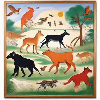 The artist created a beautiful painting that depicted the locomotor movement of animals in the wild.