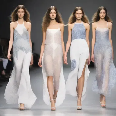 The fashion designer showcased a collection inspired by locomotor patterns found in nature, incorporating flowing and fluid fabrics.