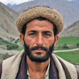 A ruggedly handsome Chitrali man in traditional attire, including the characteristic pakol (hat), displaying the unique culture and charm of Chitral region of Pakistan