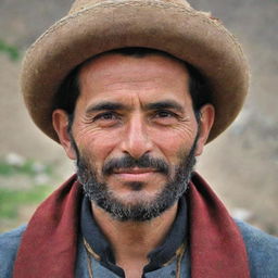 A ruggedly handsome Chitrali man in traditional attire, including the characteristic pakol (hat), displaying the unique culture and charm of Chitral region of Pakistan