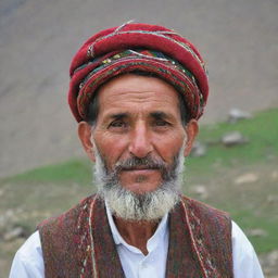 A Chitrali man showcasing the traditional charisma of Pakistan's Chitral region, donning a handcrafted Khapol (traditional Chitrali hat), adding to his distinct regional character