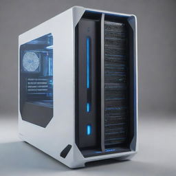 A futuristic computer with advanced technological design and state-of-the-art features.