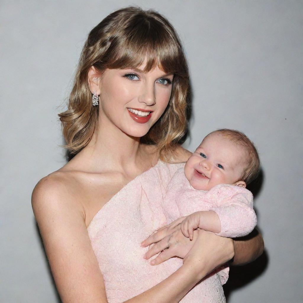 Taylor Swift holding a smiling baby