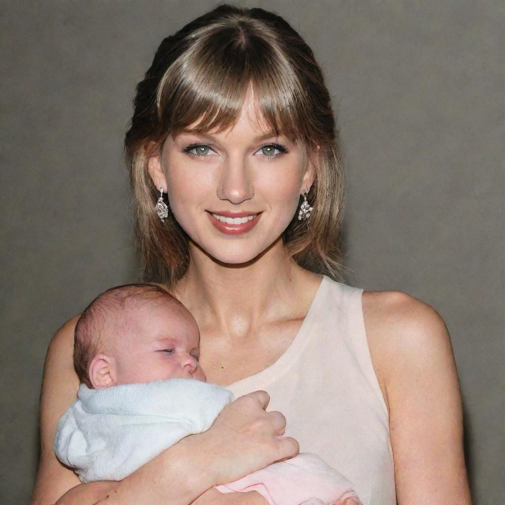 Taylor Swift holding a smiling baby