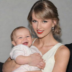 Taylor Swift holding a smiling baby