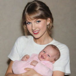 Taylor Swift holding a smiling baby