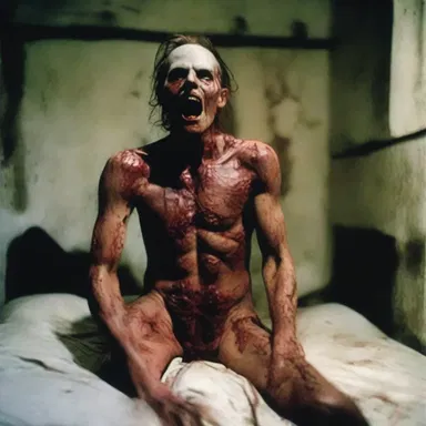 The debasement of the human body through demonic possession was a central theme in the horror movie.