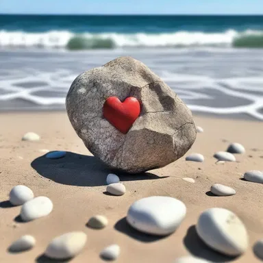 As they explored the beach, they stumbled upon a beautiful conglomerate rock, symbolizing their enduring love.