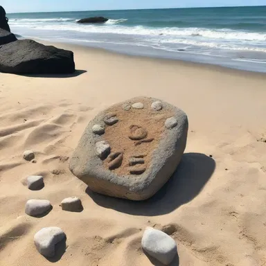 As they explored the beach, they stumbled upon a beautiful conglomerate rock, symbolizing their enduring love.
