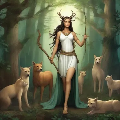 In Greek mythology, Artemis conglomerated all the wild animals of the forest.