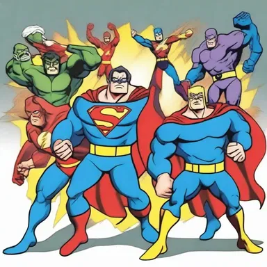 In the cartoon series, the superheroes conglomerated their powers to defeat the villain.