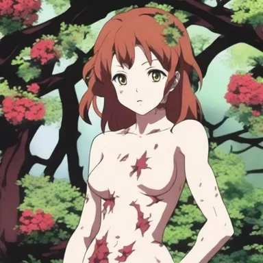 In the anime series, the character was cursed by a magical poison oak that caused anyone who touched it to experience painful rashes and blisters.