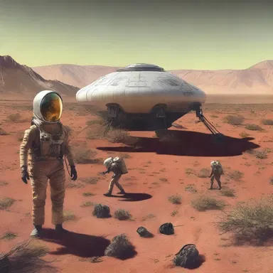 The explorers landed on an alien planet and encountered a highly toxic species similar to poison oak, causing them to quickly retreat to their spaceship for decontamination.