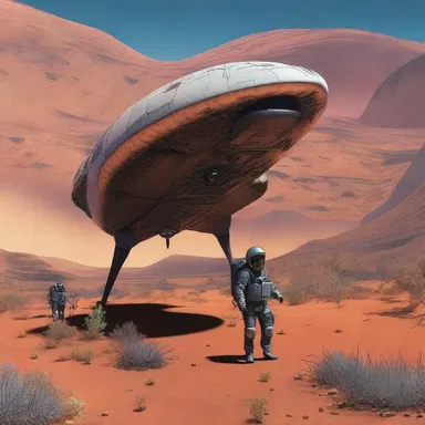 The explorers landed on an alien planet and encountered a highly toxic species similar to poison oak, causing them to quickly retreat to their spaceship for decontamination.