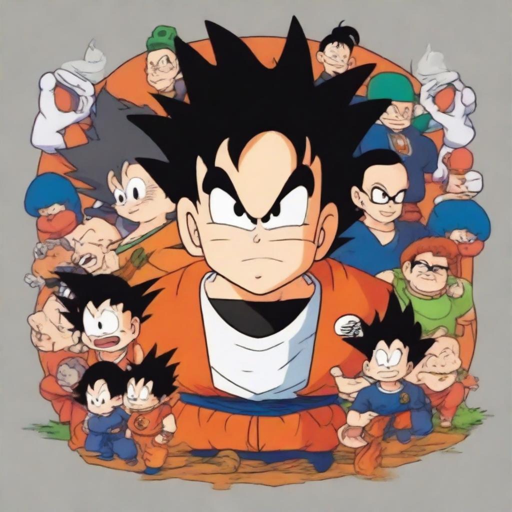 A high-quality digital art piece paying tribute to Akira Toriyama, the creator of Dragonball