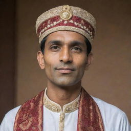 Portrait of an Indian man wearing traditional attire