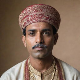 Portrait of an Indian man wearing traditional attire