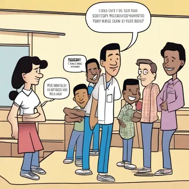 In the comic strip, the teacher takes roll call by calling out each student's name.
