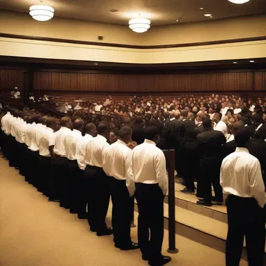 Before the film screening begins, the ushers perform a roll call of all the audience members to ensure everyone has a ticket.