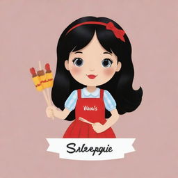 Logo of a dark-haired doll holding skewers of barbeque in her hands