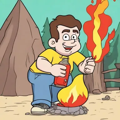 In the animated series, the character used a lump of coke to start a fire.