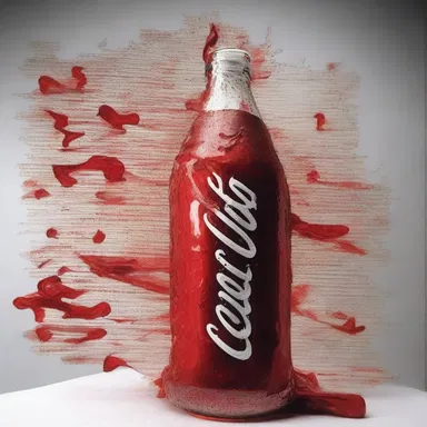 The artist used coke as a medium to create a unique sculpture.