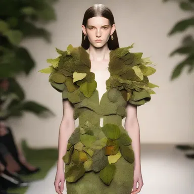 The fashion-forward designer drew inspiration from the unique texture and color of hoary puccoon leaves, creating a stunning collection infused with earthy tones.
