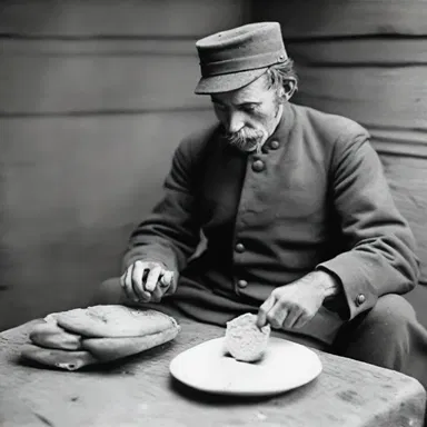 During the American Civil War, soldiers often had to eat wormy bread due to their limited food supplies.
