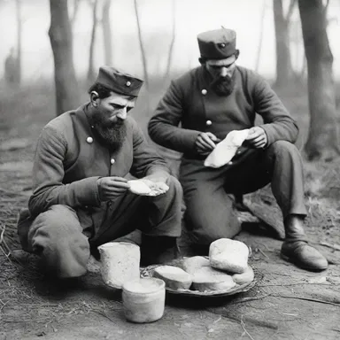 During the American Civil War, soldiers often had to eat wormy bread due to their limited food supplies.