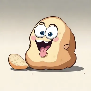 In the cartoon, the character found a loaf of bread that was completely wormy inside.