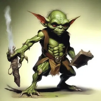 The mystical creature, known as a goblin, was bound by a magic spell to take orders from anyone who possessed a certain talisman.
