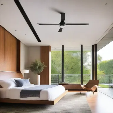 The modern house design incorporated sleek deflector panels in the ceiling, redirecting the air conditioning airflow to maintain a comfortable temperature in each room.