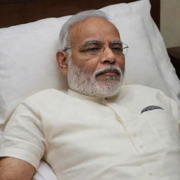 Narendra Modi, the Indian Prime Minister, peacefully asleep