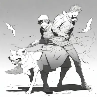 As the protagonist fought against the villain, his loyal friend arrived just in time to save the day.
