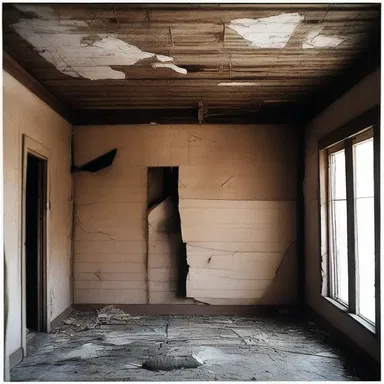 The haunted house was lagged with thick layers of insulation, but the chilling air still seeped through the cracks, adding to the horror of the already eerie surroundings.