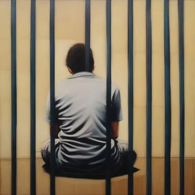 The artist decided to create a painting that depicted the feeling of being locked up and confined, like a lag.