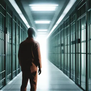 In the science fiction novel, the protagonist gets captured by aliens and lags in a high-tech prison.