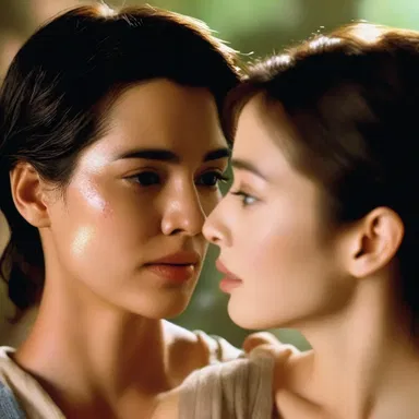 In the romantic movie, the epidermal blush on the protagonist's face showed her feelings of love and tenderness.