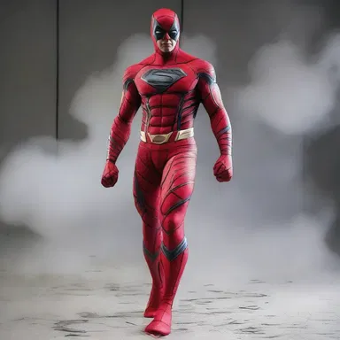 The superhero's epidermal costume was made of a special material that protected him during battles.