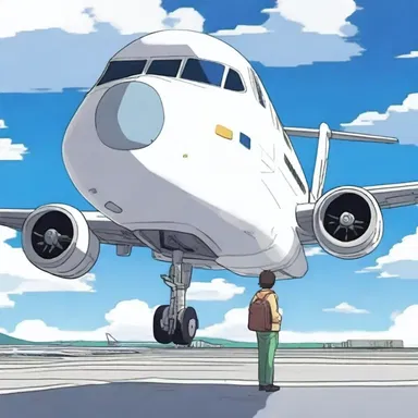 In the popular anime series, the protagonist's airplane went into a holding pattern while waiting for clearance to land at the airport.