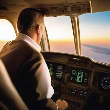 The couple watched the sunset from their airplane's holding pattern, creating a romantic atmosphere before landing.