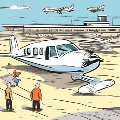The comic strip depicted a funny situation where the airplane remained in a holding pattern for an extended period due to airport congestion.