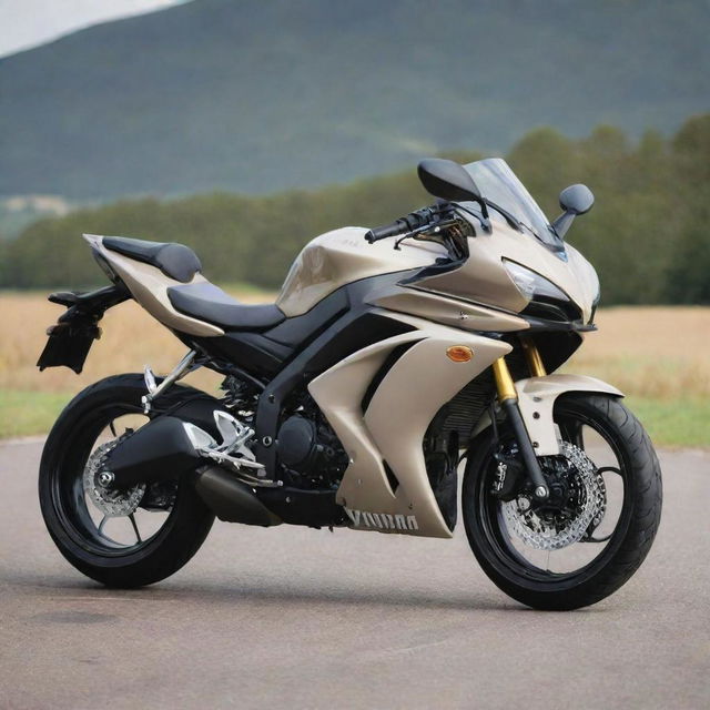 Bright beige Yamaha R3A motorcycle